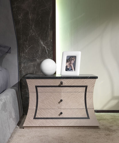 Table de chevet contemporaine - CD30B CARTESIO - CARPANELLI - en bois / en marbre / rectangulaire