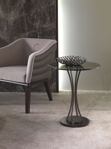 Guéridon contemporain - TL60B MOONLIGHT - CARPANELLI - en verre / en métal / rond