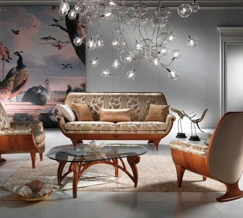 Canapé classique - DI02 CONFORT  - CARPANELLI - en tissu / beige / en bois
