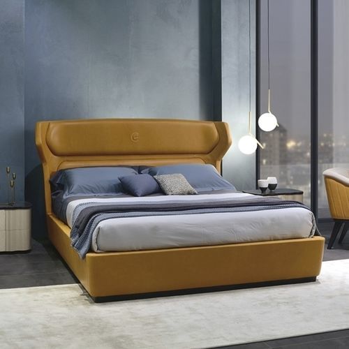 Lit double - LE30 MISTRAL - CARPANELLI - contemporain / tapissé / avec tête de lit