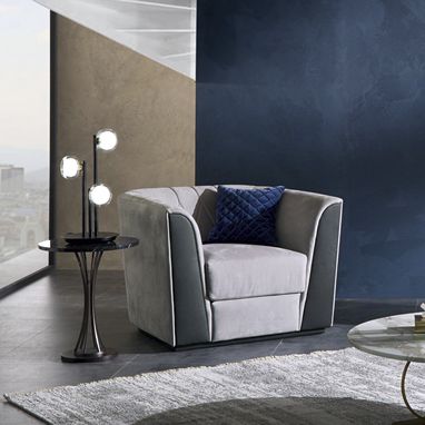 Fauteuil contemporain - PO63 MADISON  - CARPANELLI - en tissu / noir / gris