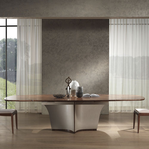 Table à manger contemporaine - TA61B DESYO - CARPANELLI - en bois / avec piètement en bois / avec piètement en cuir