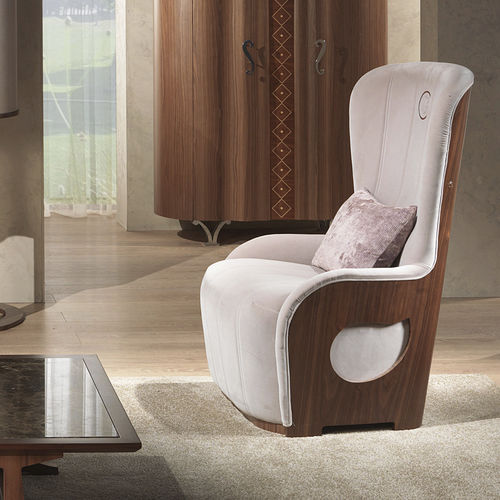 Fauteuil contemporain - PO62 GALILEO  - CARPANELLI - en cuir / en bois