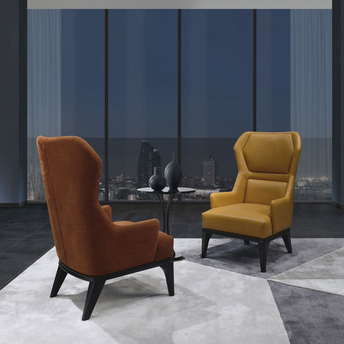 Fauteuil contemporain - PO71 RELAX - CARPANELLI - en tissu / en cuir / en bois