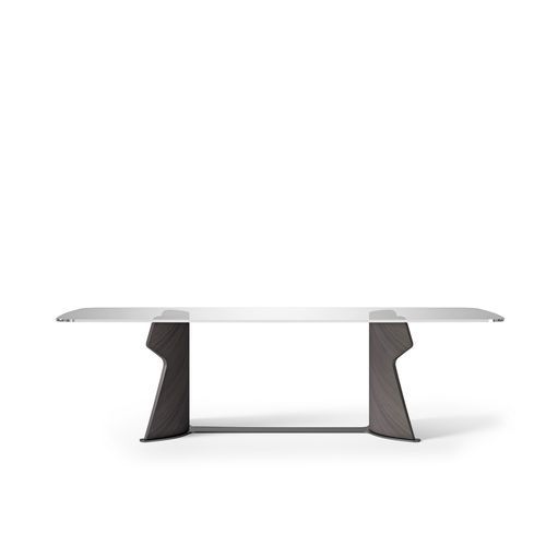Table contemporaine - TA71KG SHAPE - CARPANELLI - en bois / en verre / avec piètement en métal