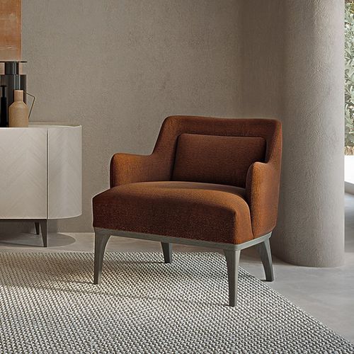 Fauteuil relax contemporain - PO81 ARA - CARPANELLI - en cuir / en tissu / en bois