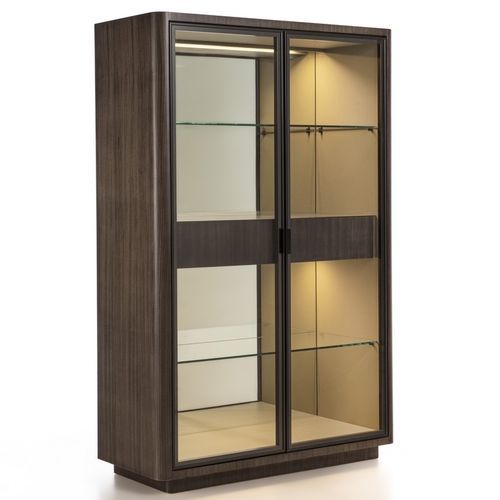 Vitrine contemporaine - VE50 DAFNE - CARPANELLI - en verre fumé / en bois / éclairée