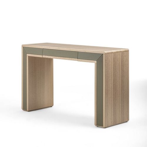 Console contemporaine - MB68 GALILEO LUX - CARPANELLI - en eucalyptus / en cuir / avec piètement en bois