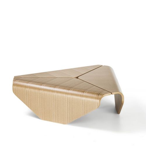 Table basse contemporaine - TL80 NARA - CARPANELLI - en eucalyptus / en bois courbé / avec piètement en bois courbé