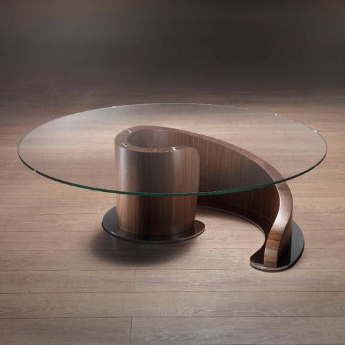 Table basse contemporaine - TL41 MINERVA - CARPANELLI - en verre / en métal / en noyer