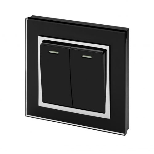 Interrupteur à bascule - 00221 - Retrotouch - encastré / double / en chrome