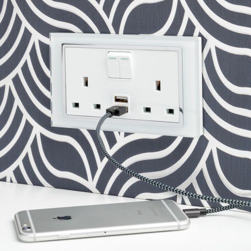 Prise électrique - CRYSTAL CT - Retrotouch - double / encastrable / en verre