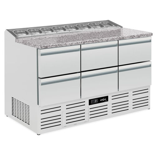 Table de préparation pour pizza - R3  - Mercatus S.A. - en acier inoxydable / en granit / réfrigérée