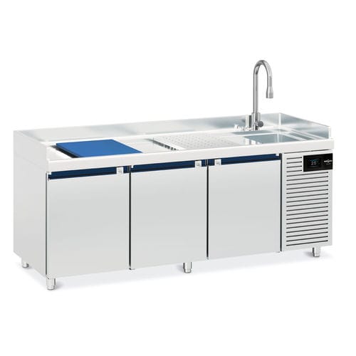 Saladette professionnelle - P3  - Mercatus S.A. - en inox / réfrigérée / à poser