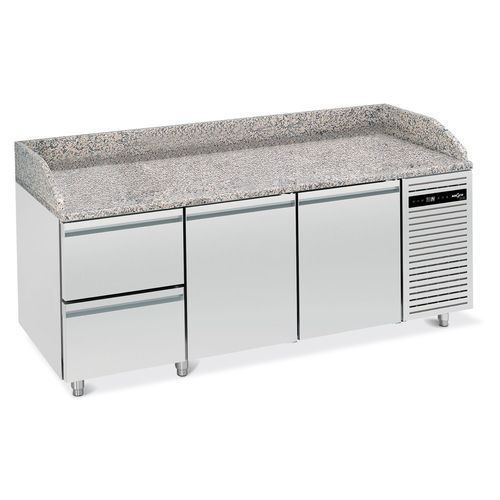 Table de préparation pour pizza - L6  - Mercatus S.A. - en acier inox / en granit / en granite