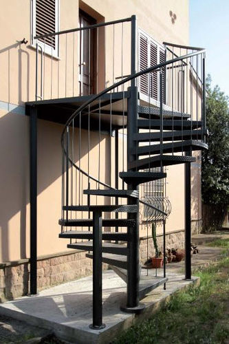Escalier en colimaçon - CAMELIA ZINCATA - New Living srl - à marches en métal / structure en métal / d'extérieur