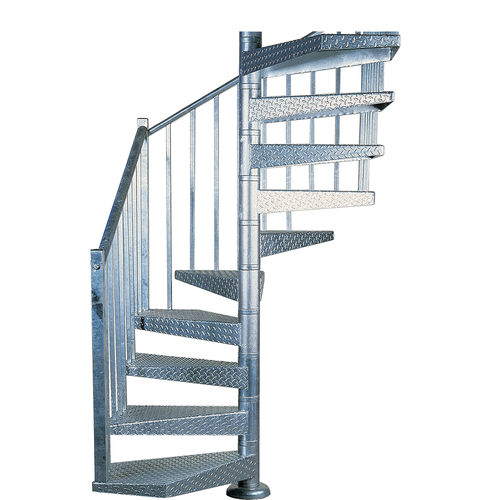 Escalier en colimaçon carré - GIUNCHIGLIA ZINCATA - New Living srl - à marches en métal / structure en métal / d'extérieur