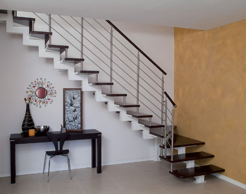 Escalier quart tournant - GERANIO A – Z - New Living srl - à marches en bois / structure en acier / contemporain