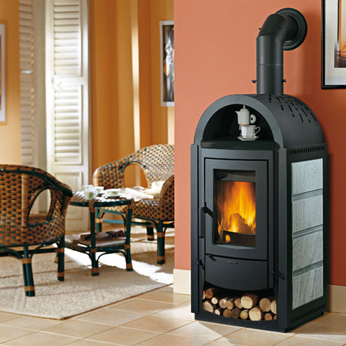 Poêle à bois - SVEZIA NEW BII - La Nordica-Extraflame - 10 kW - 20 kW / contemporain / en acier