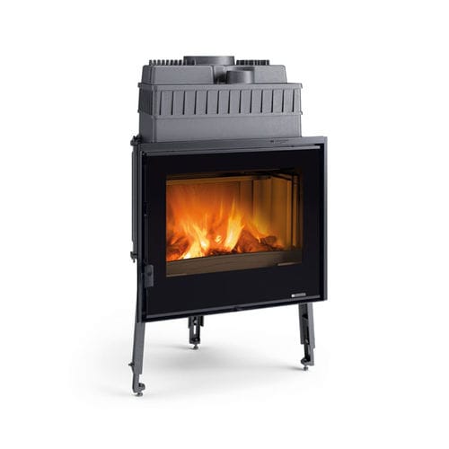 Cheminée à bois - FOCOLARE 70 PIANO EVO CRYSTAL - La Nordica-Extraflame - à poser / simple face / à foyer fermé
