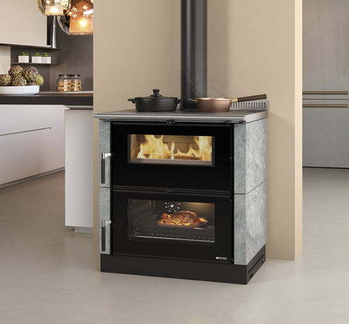 Cuisinière à bois - VERONA XXL PETRA - La Nordica-Extraflame - 2 foyers / 1 four / classe A+
