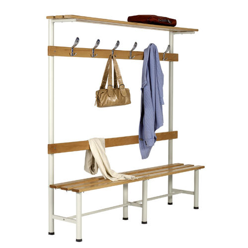 Banc de vestiaire classique - BANCVEST120PP - Caray collectivites - en bois massif / en acier / avec dossier