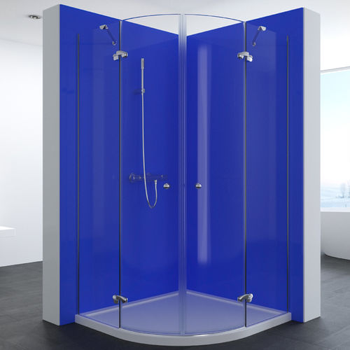 Paroi de douche battante - ONA PURPLE - Lasser, S.A. - en demi-cercle / d'angle / en verre trempé