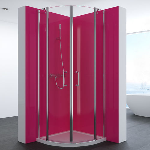 Paroi de douche battante - NOVA TERRA - Lasser, S.A. - en demi-cercle / d'angle / en verre trempé