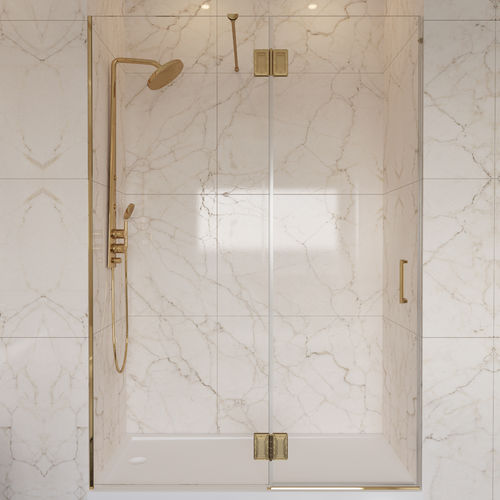 Paroi de douche battante - LUXURY MARBELLA - Lasser, S.A. - en niche / en verre trempé