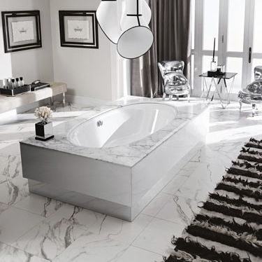 Baignoire à poser - DENVER 215 - Milldue - en marbre / en acier / blanche