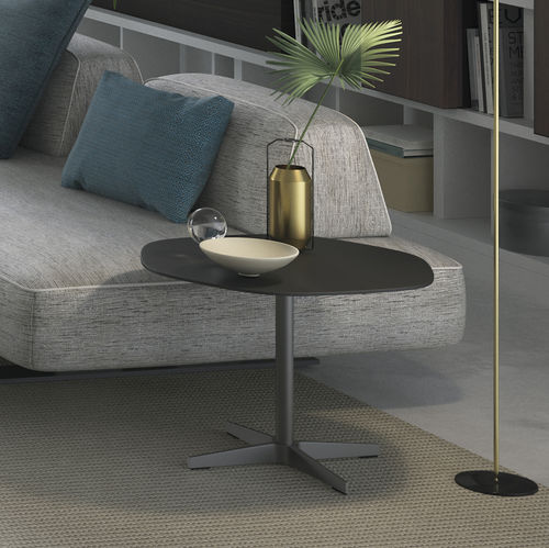 Table d'appoint contemporaine - FILIPH - ART NOVA - en cuir / en marbre / avec piètement en métal