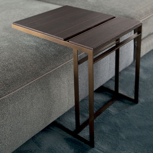 Table d'appoint contemporaine - GLAM - ART NOVA - en chêne / en placage de bois / en cuir