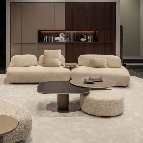 Table basse contemporaine - DYNAMIC+ - ART NOVA - en métal / en cuir / en pierre