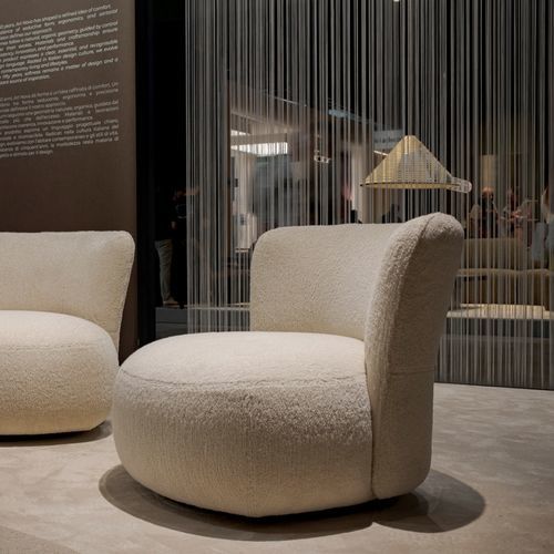Fauteuil design - DUNE - ART NOVA - en tissu / en bois / beige