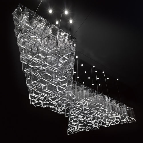 Lustre contemporain - ICE - LASVIT - en verre soufflé