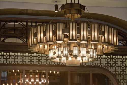 Lustre contemporain - COFFEEMANIA - LASVIT - en verre / en laiton / à LED