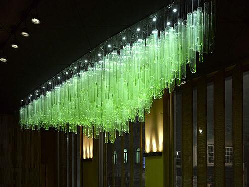 Lustre contemporain - BAMBOO FOREST - LASVIT - en verre / à chaîne / à LED