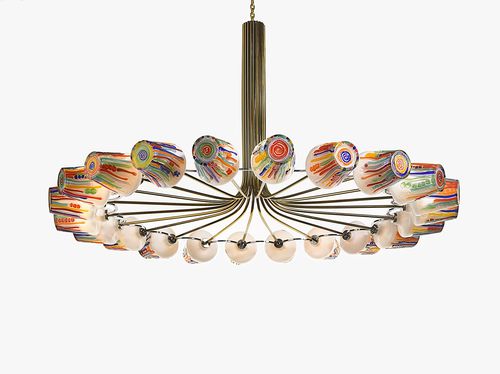 Lustre contemporain - CANDY RING - LASVIT - en verre soufflé / en laiton / à LED