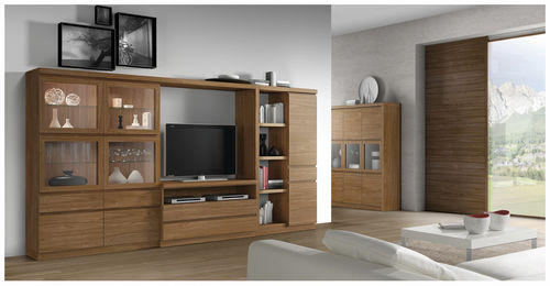 Ensemble TV mural contemporain - ROMA 3957 - Baixmoduls - en bois