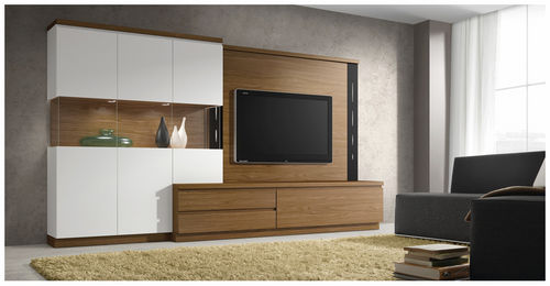 Ensemble TV mural contemporain - ROMA 3959 - Baixmoduls - en bois