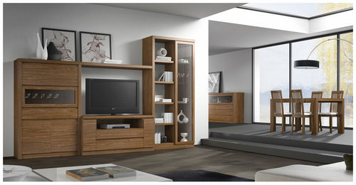 Ensemble TV mural contemporain - ROMA 3960 - Baixmoduls - en bois