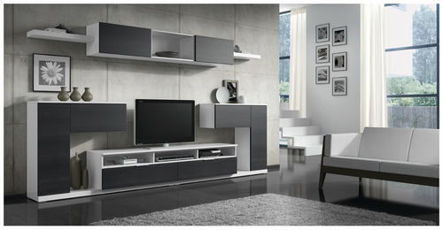 Ensemble TV mural contemporain - ELI 8915 - Baixmoduls - en bois laqué
