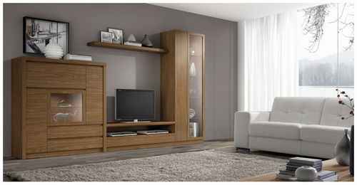 Ensemble TV mural contemporain - ROMA 3966 - Baixmoduls - en bois