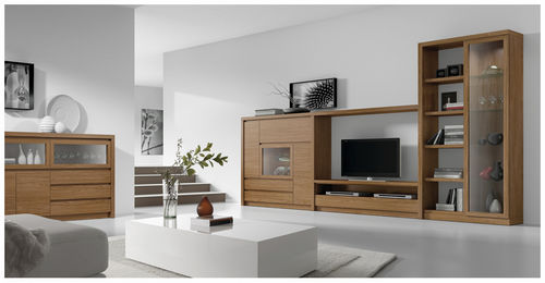 Ensemble TV mural contemporain - ROMA 3968 - Baixmoduls - en bois