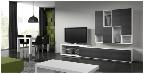 Ensemble TV mural contemporain - ELI 8924 - Baixmoduls - en bois / en bois laqué