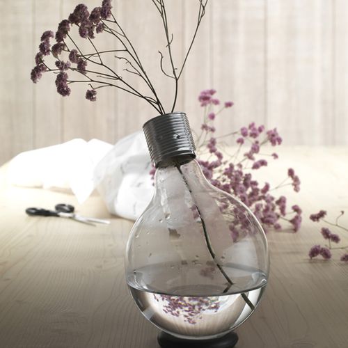Vase design original - Vesoi - en verre / en métal chromé