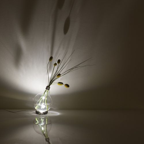 Vase design original - Vesoi - en verre / en métal chromé / lumineux