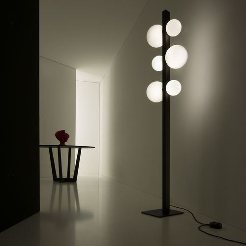 Lampe sur pied - ICS - Vesoi - en aluminium / en laiton / en verre soufflé