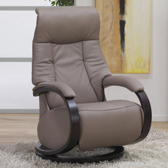Fauteuil relax contemporain - CUMULY : 7111 - Himolla Polstermöbel - en cuir / en bois / inclinable