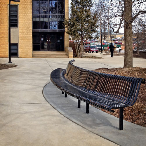Banc public contemporain - NRBI-225, NRBO-225 - Victor Stanley - en acier / avec dossier / sur mesure